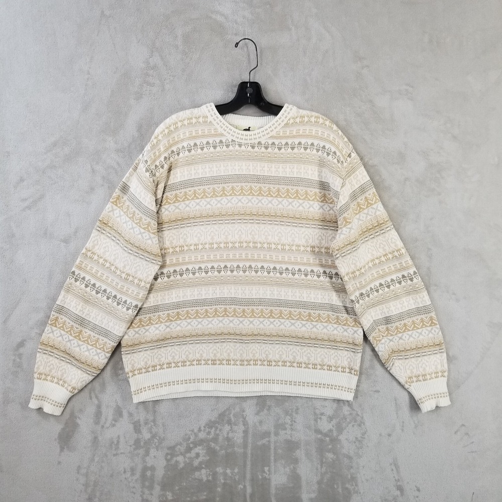 Vtg Winona Knits Sweater Men‎ L Fair Isle Minnesota Crewneck Cabin Outdoor USA